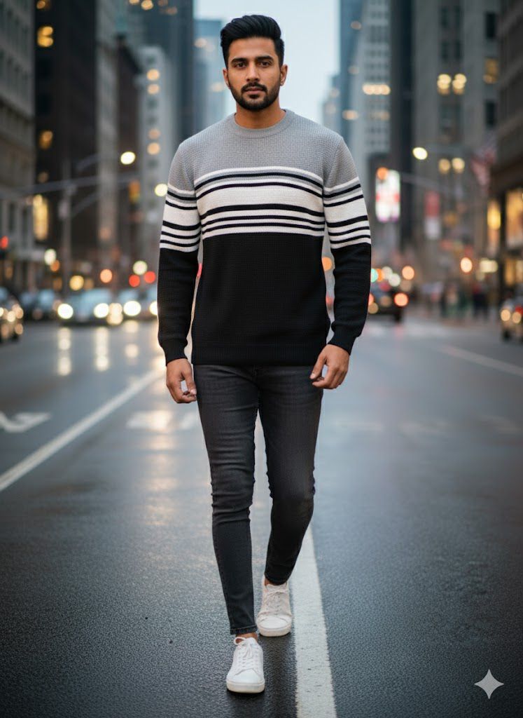 Striped Woolen Sweatshirt