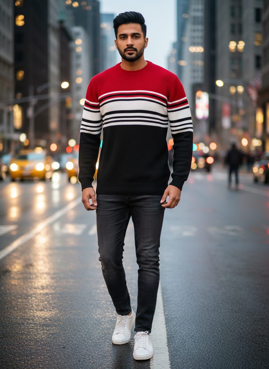 Striped Woolen Sweatshirt