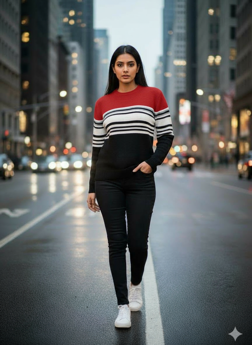 Striped Woolen Sweatshirt